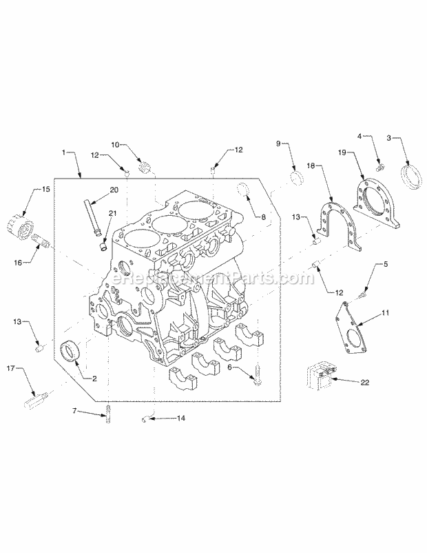 Cylinder Assembly Diagram and Parts List for 5264DE 54AE546-710, 54BE546-710 Cub Cadet Lawn Tractor